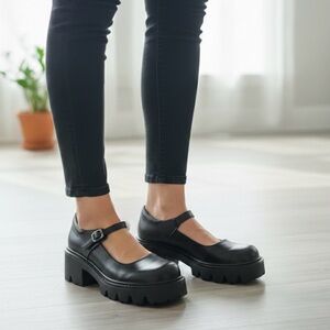 DREAM PAIRS Mary Jane Platform Pumps, Women’s Size 9, Black
